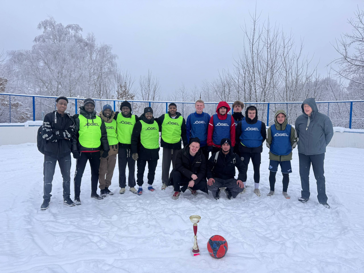 Футбол на снегу ко Дню студента.